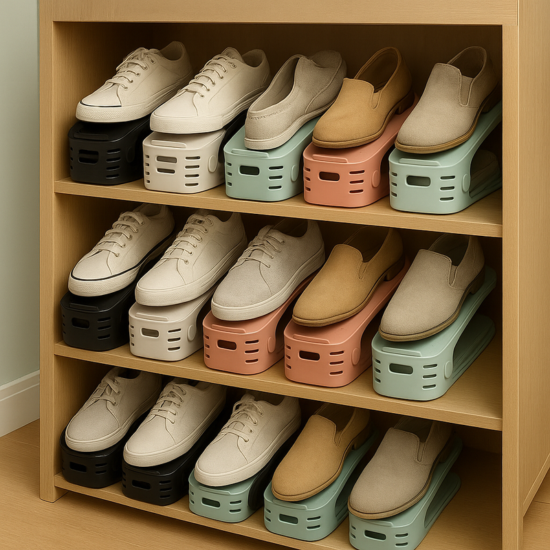 KIT COM 10 Organizador de Sapatos Porta Sapatos NIVELLO